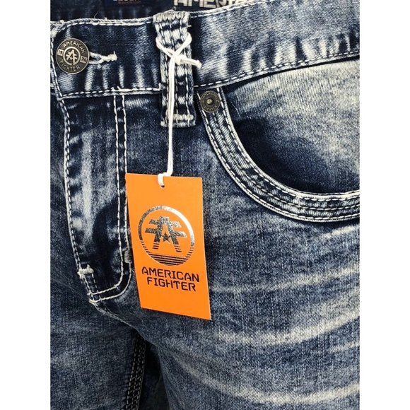 AMERICAN FIGHTER Men Denim Jeans LEGEND REVEL BRON - Picture 12 of 12